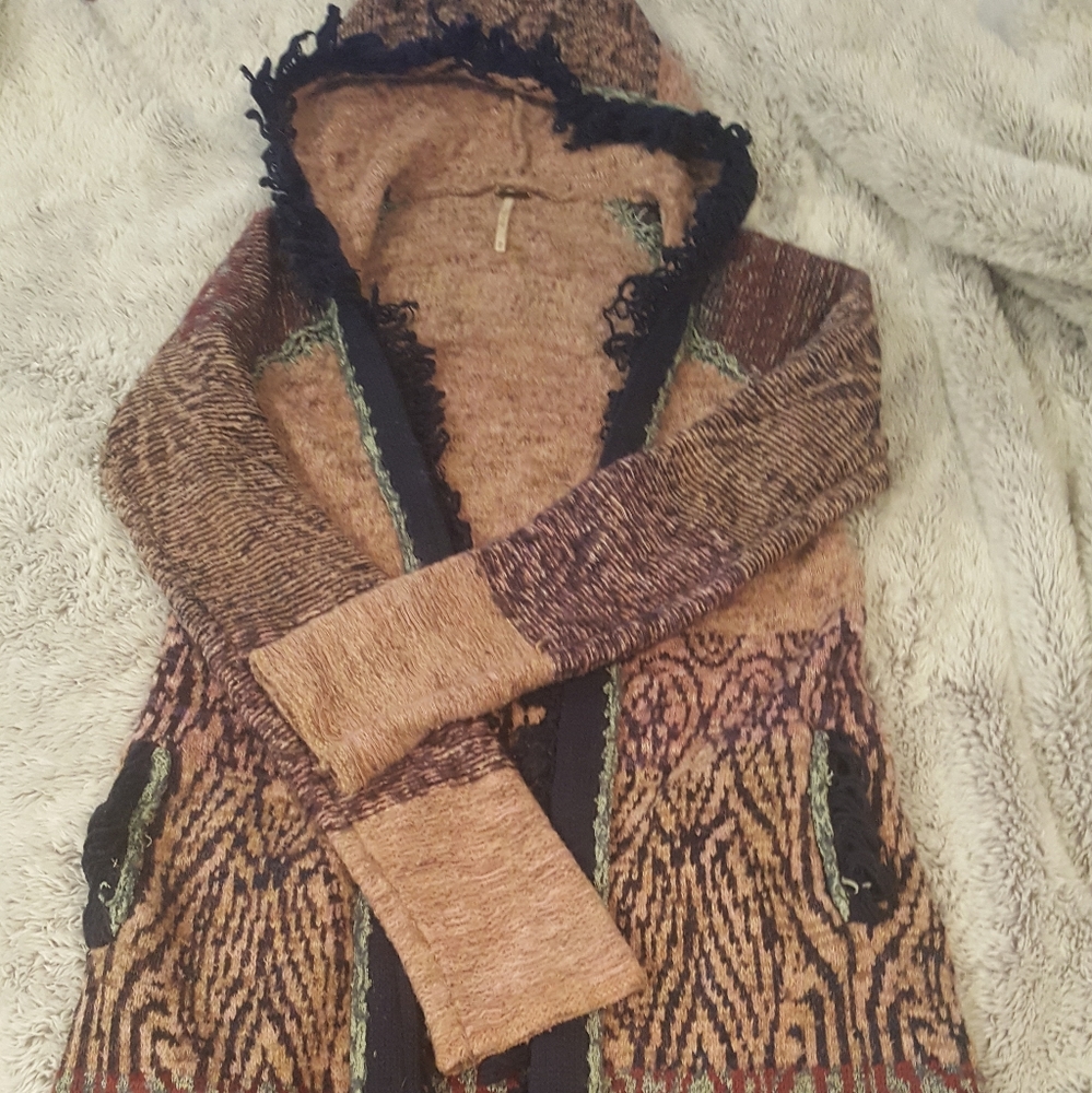 Free People Duster with hood and pockets